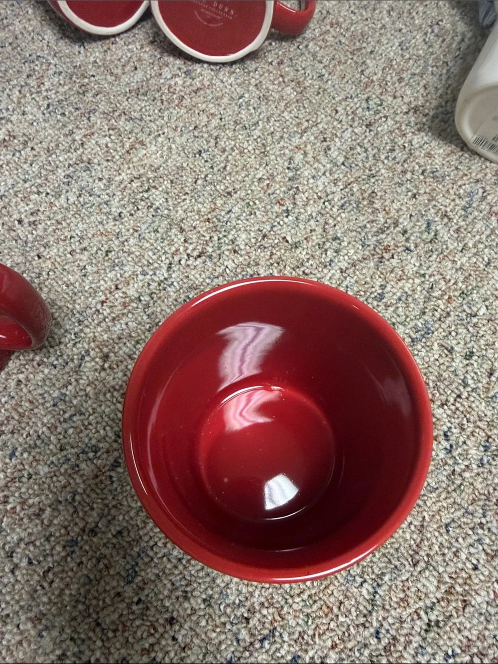 Rae Dunn Red Peppermint Ceramic Canister with Wood Lid. Christmas